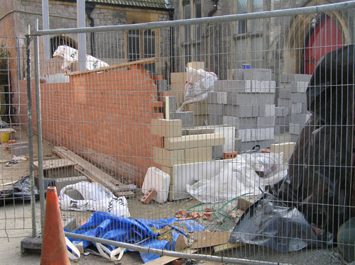 26/4/08 The exterior brick and stone has sstarted to be laid.